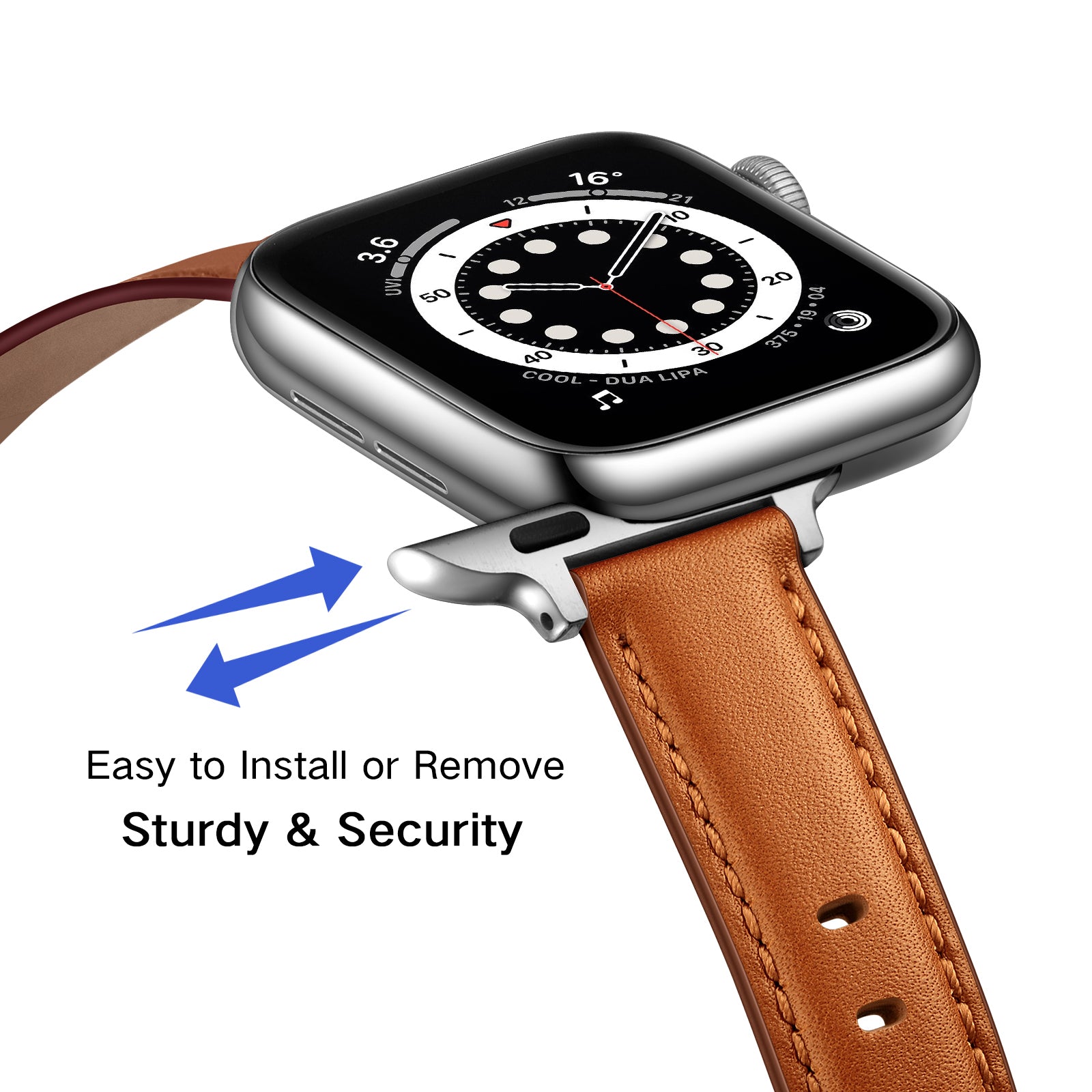 Genuine Leather Replacement Smart Watch Band Strap for Apple Watch Series 9 8 7 41mm SE (2023) SE(2022) SE 6 5 4 40mm 3 2 1 38mm Genuine Leather Replacement Smart Watch Band Strap for Apple Watch Series 9 8 7 41mm SE (2023) SE(2022) SE 6 5 4 40mm 3 2 1 38mm